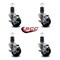 Service Caster 3'' Soft Rubber Swivel 1-5/8'' Expanding Stem Caster Set with Brake, 4PK SCC-EX20S314-SRS-TLB-158-4 - alternate 4